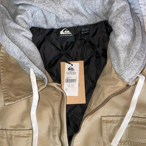 Quiksilver Hooded Canvas Jacket w Quilted liner - Picture 2 of 4